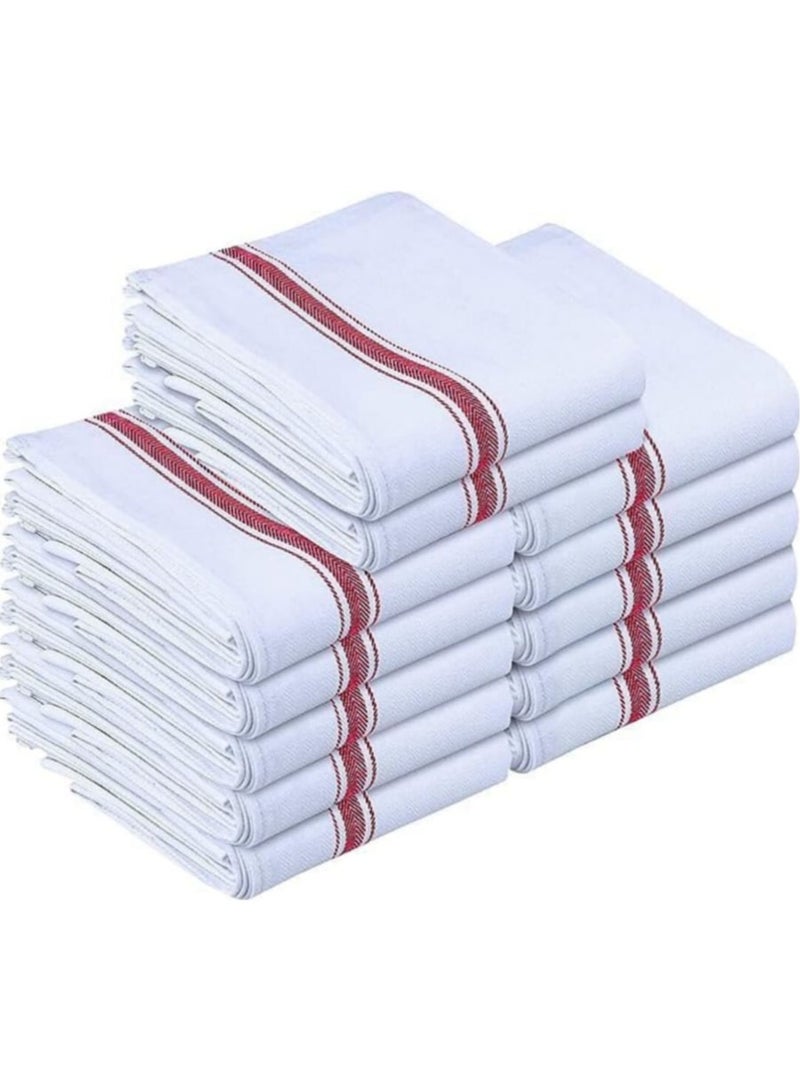 Luxury kitchen Cloth, 12pcs, Dish Towels, Yellow border  - Image 2