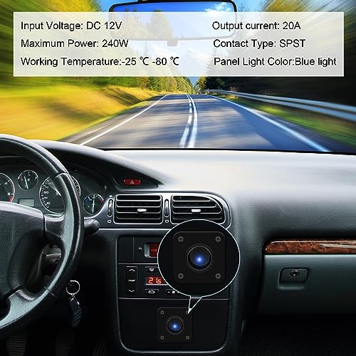 RVZONE Toggle Switch Panel, DC 12V 20A Blue Round Lighted ON Off SPST LED Switch Panel Control for Ships, Yachts, RVs, Buses, Trailer, Camper, Boat etc - Image 4