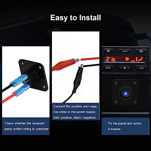 RVZONE Toggle Switch Panel, DC 12V 20A Blue Round Lighted ON Off SPST LED Switch Panel Control for Ships, Yachts, RVs, Buses, Trailer, Camper, Boat etc - Image 3
