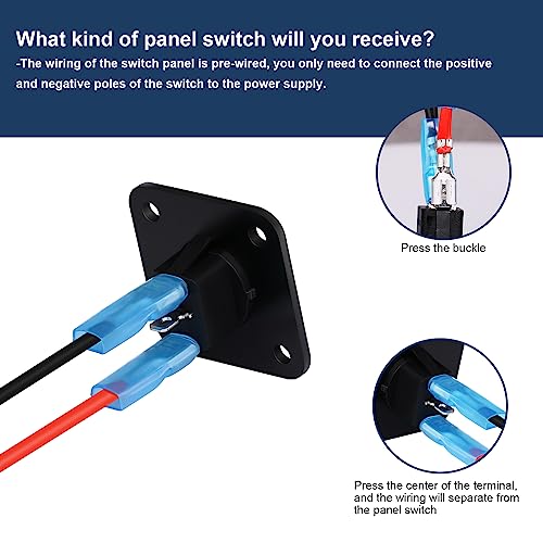 RVZONE Toggle Switch Panel, DC 12V 20A Blue Round Lighted ON Off SPST LED Switch Panel Control for Ships, Yachts, RVs, Buses, Trailer, Camper, Boat etc - Image 5