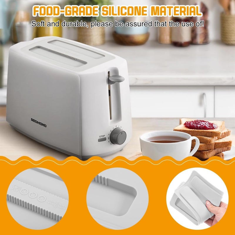 Luckam 2Pcs Silicone Toaster Lid, Toaster Dirt Cover Toaster Appliance Top Cover, Toaster Protector Bread Maker Cover for Bread Machine, Sandwich Machine Part Accessories (Grey) - Image 4