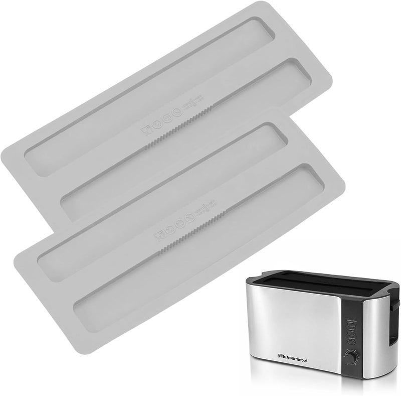 Luckam 2Pcs Silicone Toaster Lid, Toaster Dirt Cover Toaster Appliance Top Cover, Toaster Protector Bread Maker Cover for Bread Machine, Sandwich Machine Part Accessories (Grey) - Image 1