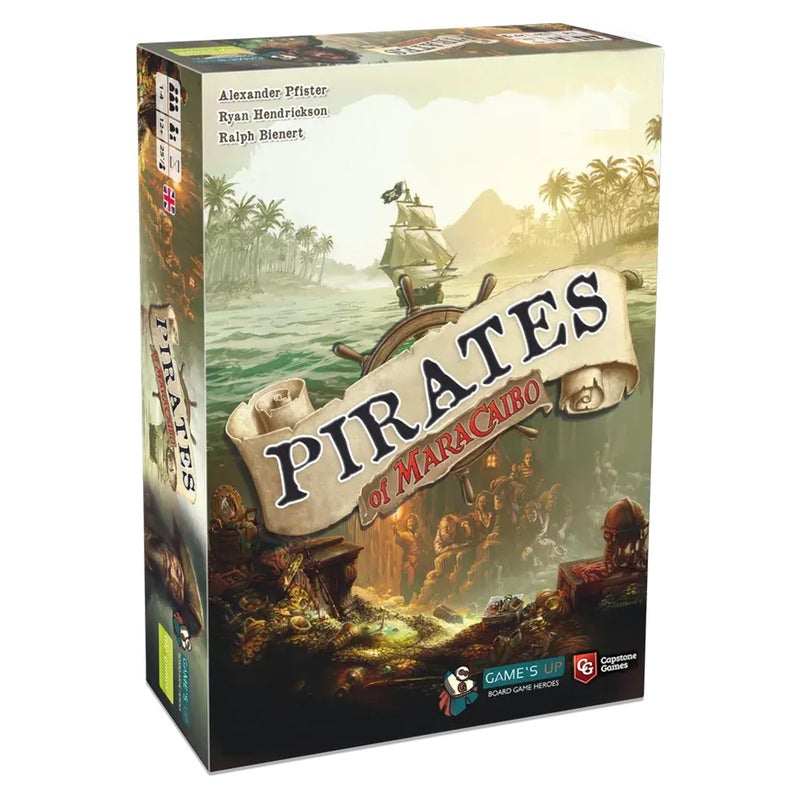 Capstone Games Pirates of Maracaibo Strategy Board Games, Pirate Endless Adventure & Exploration Game Set in The Caribbean, Upgrade Your Ship, Become The Most Legendary Pirate 1-4 Players, Ages 14+ Card Games - Image 1