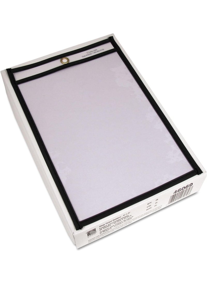 C-Line C-Line Stitched Shop Ticket Holders, Both Sides Clear, 6 x 9 Inches, 25 per Box (46069) 