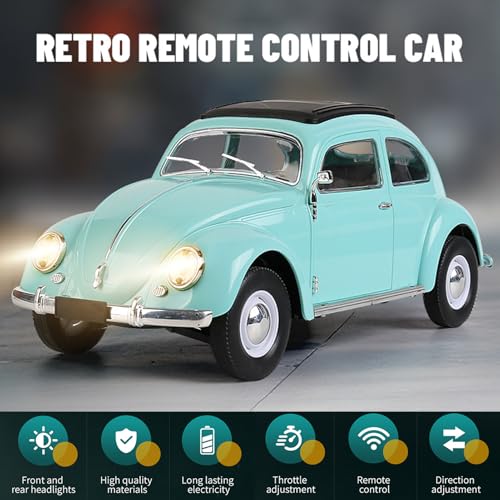 Hylukon Remote Control Car 116 Scale Classic Model Toys Car for Kids 4CH Full Scale Toy Rear Wheel Drive LED High Beam 1950 Model Toys Birthday for Boys Girls - Image 5