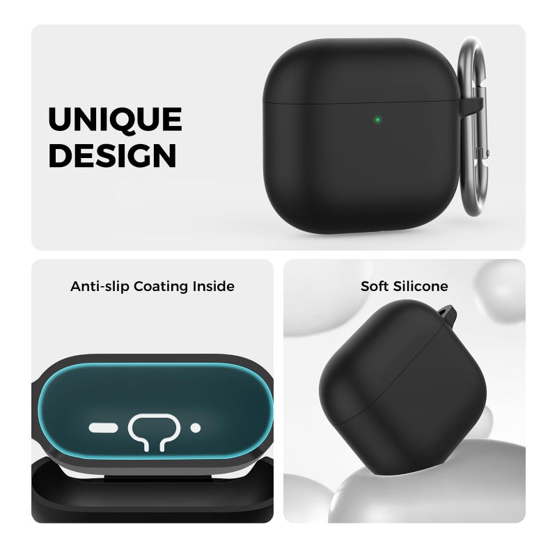 AhaStyle AirPods 4 Case Cover (2024) with Cleaning Kit Soft Silicone Shockproof Cover Skin for Apple AirPods 4th Gen Support USB-C & Wireless Charging - Image 5
