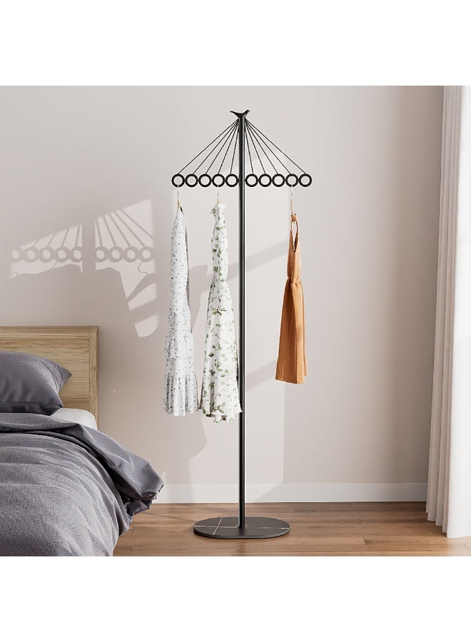 Generic Freestanding Coat Rack, Metal Umbrella Shape Clothing Stand with 10 Hanging Holes and Base for Clothes, Coat & Dress, Floor Standing Clothes Rack for Entryway Living Room Bedroom, JJT-133 (Black)  - Image 1