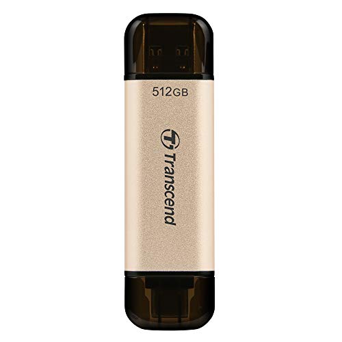 Transcend 512GB Dual USB C Flash Drive, Photo Stick for iPhone/iPad/Mac, Windows/Android/Tablet/PC/Smart TV/Gaming Console, Up to 420MB/s, USB 3.2 Thumb Drive, Memory Stick with 2-in-1 Type C &Type A - Image 1