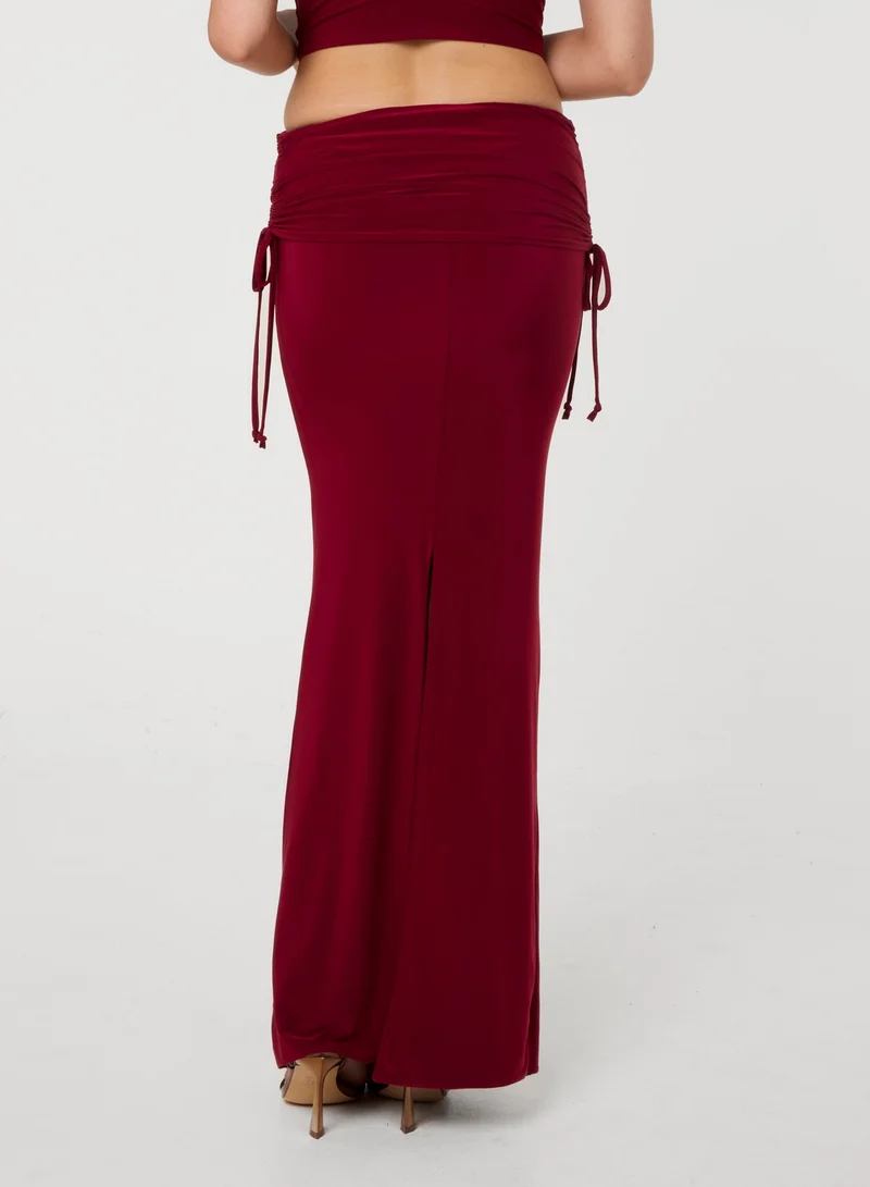 بينك فانيلا Ruched Side Maxi Skirt