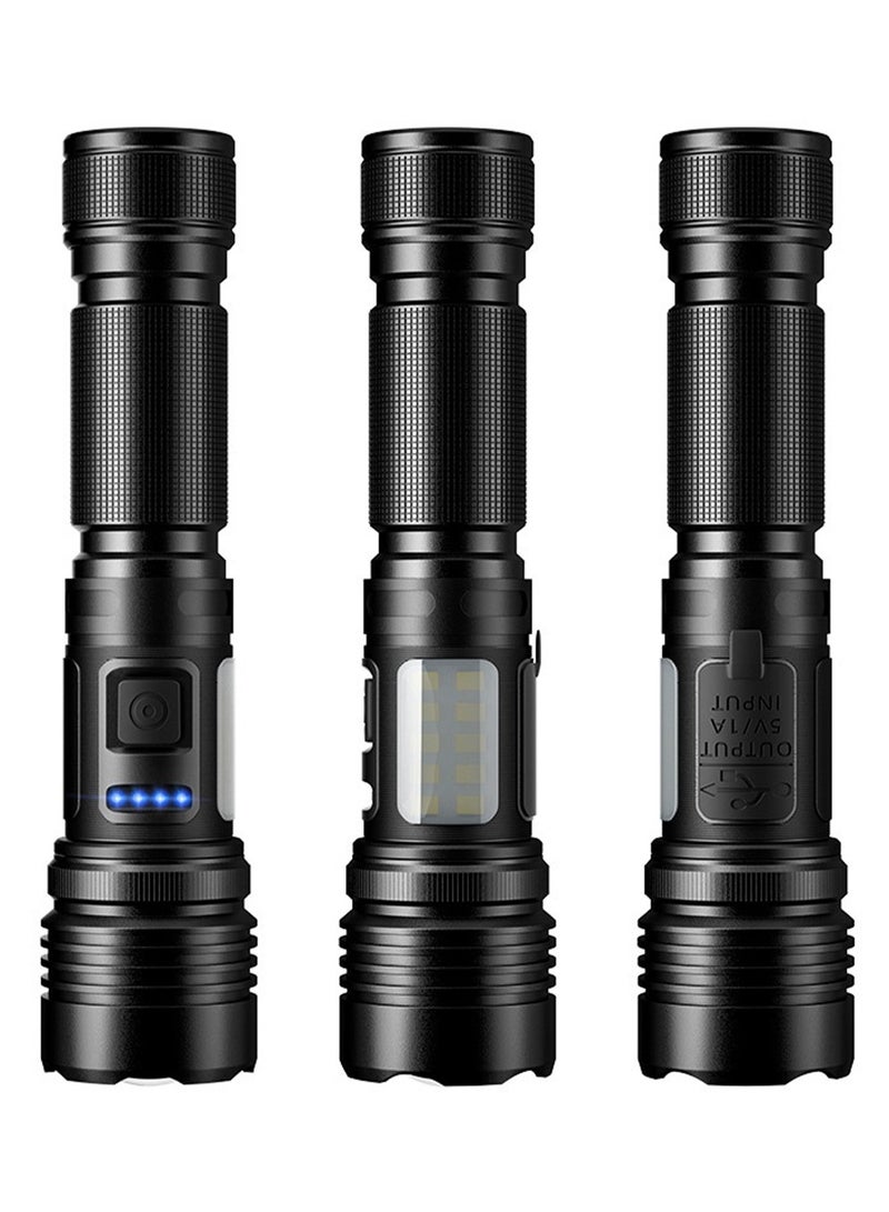 Super Bright 20000 High Lumens Led Flashlight Rechargeable 7 Modes Zoomable Torch With COB Side Light Type-C Fast Charging IPX67 Waterproof Power Display Flashlights  Tail with Super Strong Magnet f - Image 2