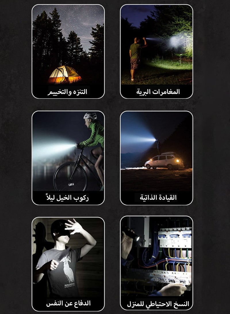 Super Bright 20000 High Lumens Led Flashlight Rechargeable 7 Modes Zoomable Torch With COB Side Light Type-C Fast Charging IPX67 Waterproof Power Display Flashlights  Tail with Super Strong Magnet f - Image 5