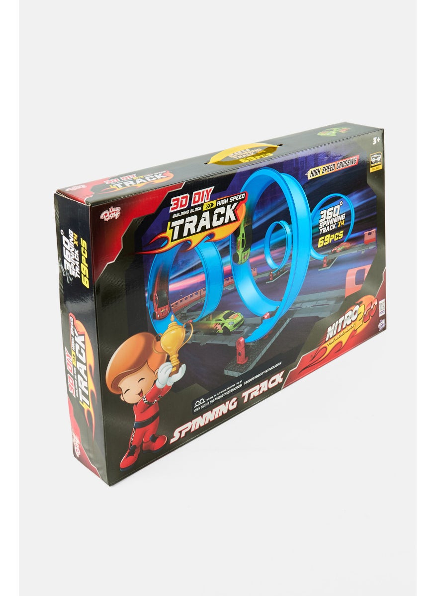 New Boy Nitro2Go Spinning Track 69 Pcs High-Speed Racing Set, Multicolor  - Image 2