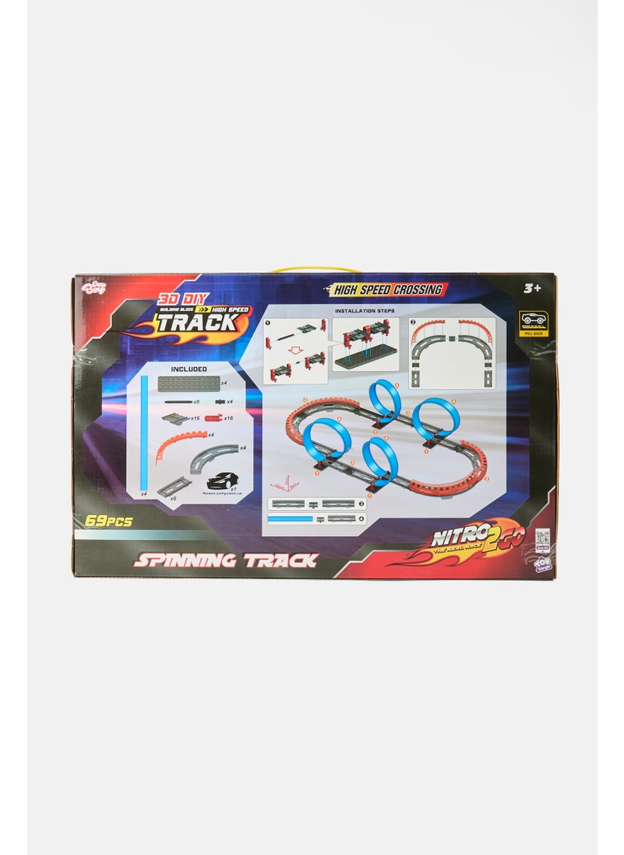 New Boy Nitro2Go Spinning Track 69 Pcs High-Speed Racing Set, Multicolor  - Image 3