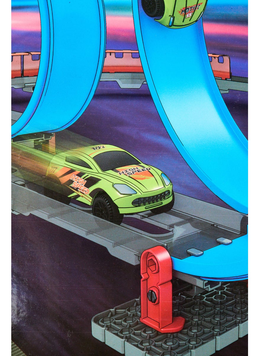 New Boy Nitro2Go Spinning Track 69 Pcs High-Speed Racing Set, Multicolor  - Image 4