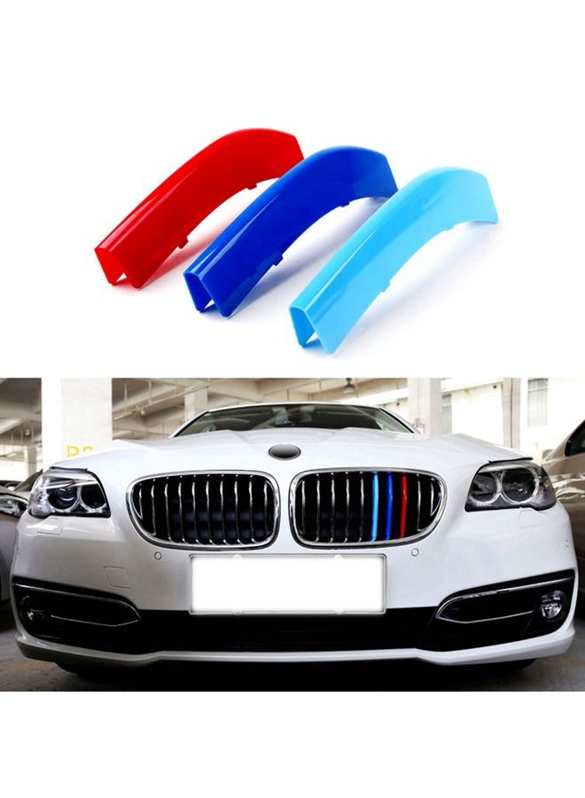 Goodream Tricolored Grille Insert Trims Compatible With BMW 2010-2016 F10 F11 5 Series 528i 535i 550i with Standard Center Chrome Kidney Grill (10 Beams), NOT 12-Beam Black Grille - Image 1