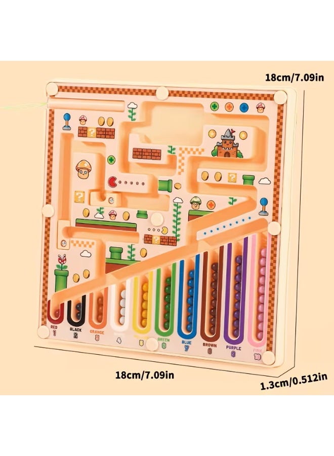 Magnetic Color & Number Maze: Interactive Wooden Montessori Puzzle for Toddlers - Image 2
