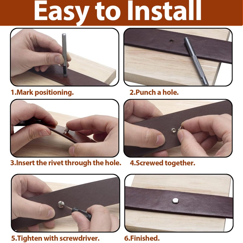 Socell 120Sets Chicago Screws Kit,Socell 6 Sizes Chicago Screws for Leather,Binding Screws Leather Rivet kit for Crafts, Clothing, Shoes, Belts, Bags, and Custom-Made Items(Silver, M5*4,5,6,8,10,12) - Image 4