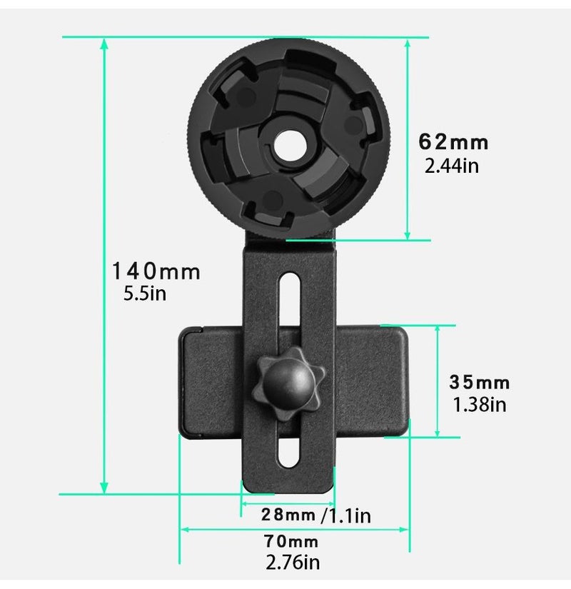 Black Universal Smartphone Adapter for Telescope Spotting Scope Binoculars - Image 2