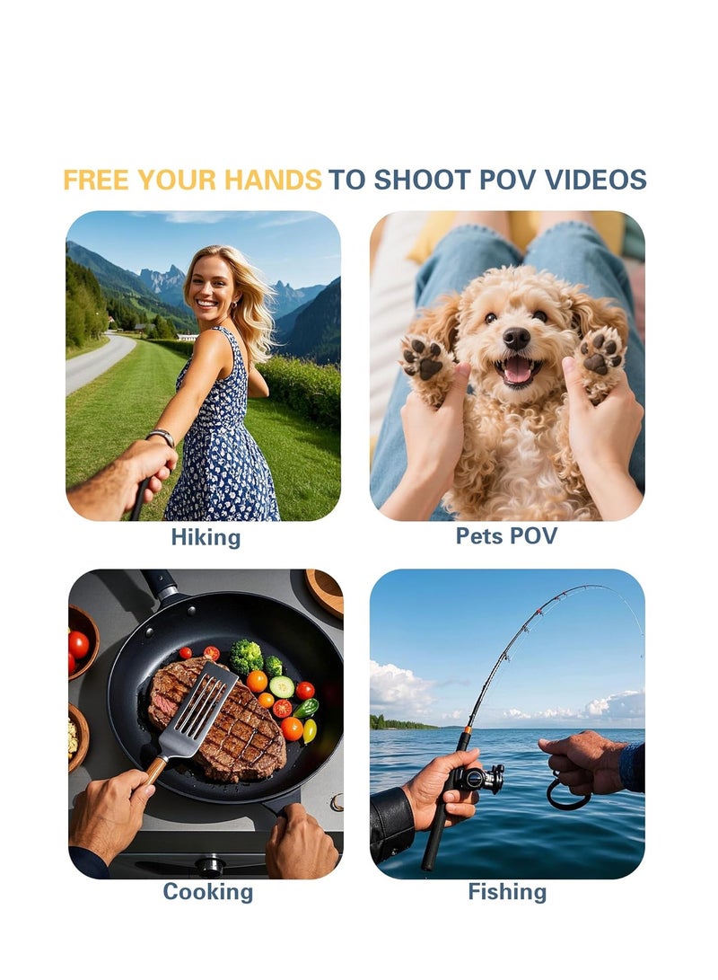 ماكدو حامل الرقبة المغناطيسي للهواتف المحمولة والكاميرات وحامل الهاتف بدون استخدام اليدين وحامل الهاتف بالرقبة مع حزام صدر مضاد للاهتزاز لهواتف آيفون 16 و15 و14 و13 و12 وهواتف أندرويد لالتقاط صور سيلفي - Image 2