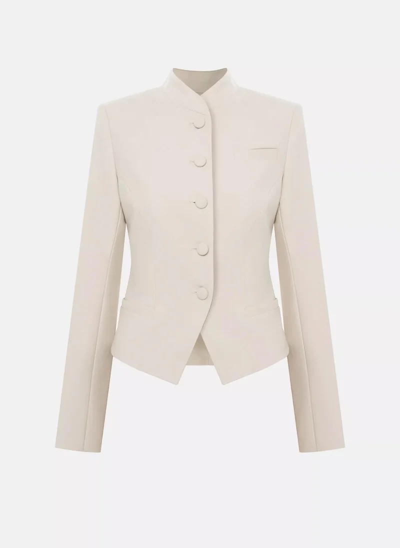 Lichi  Fitted single-breasted jacket with covered buttons for Women | Best Price UAE