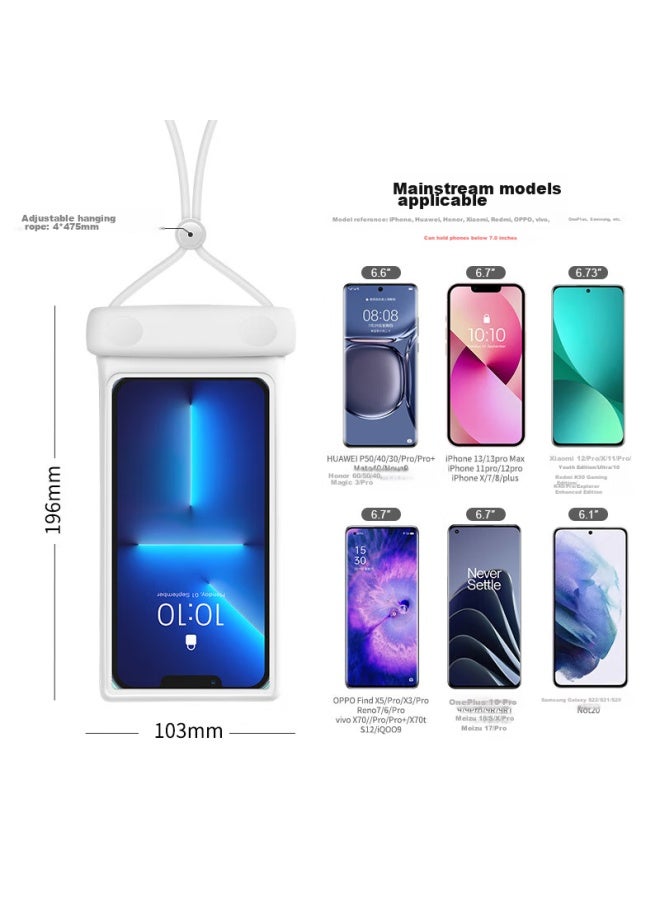 Wellhouse Wellhouse Waterproof Phone Case, Touchscreen 3d Waterproof Pouch, Soft Rubber Bag For Swimming, Hot Springs, Photography, And Diving, Duke Style White - Image 4