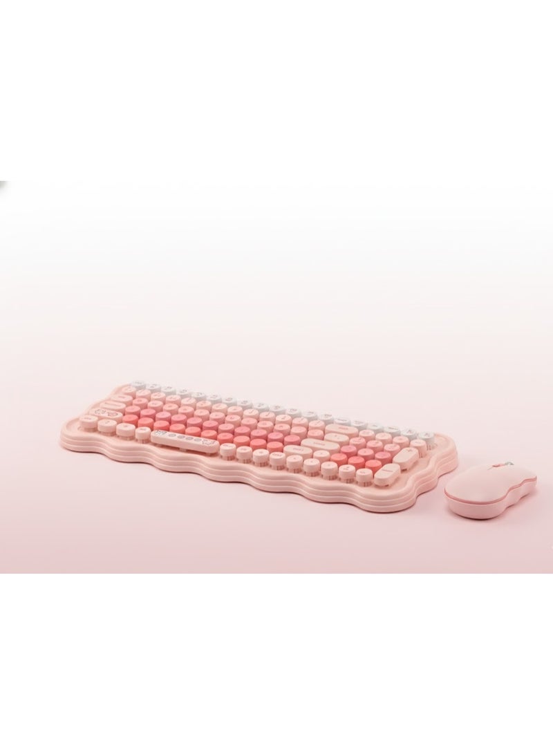 SW98 Wireless Keyboard and Mouse Combo with 2.4G Technology, USB Connection, Instant Connect, Ergonomic Design, and Energy Saving Features - Pink - Image 2