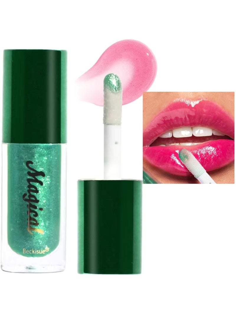 Beckisue لمسة سحرية من ملمع الشفاه يتغير لونه من الأخضر إلى الوردي - Image 1