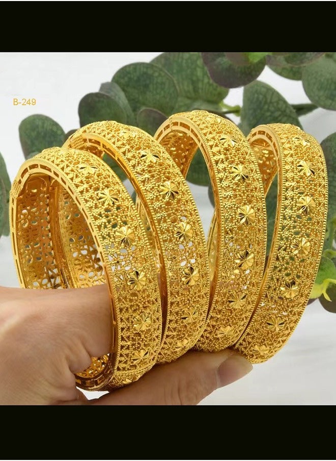 ماركة غير محددة سوار عروس مطلي بالذهب عيار 22 قيراط أساور زفاف مطلي بالذهب عيار 22 قيراط مجوهرات الزفاف 1 قطعة  - Image 4