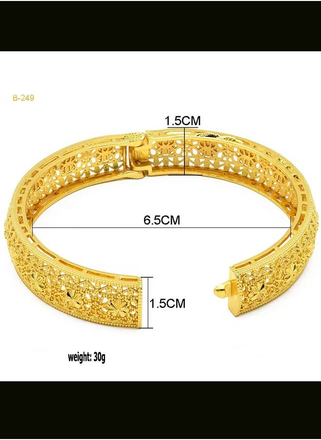 ماركة غير محددة سوار عروس مطلي بالذهب عيار 22 قيراط أساور زفاف مطلي بالذهب عيار 22 قيراط مجوهرات الزفاف 1 قطعة  - Image 5