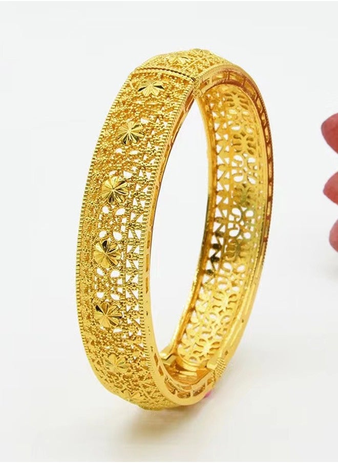 ماركة غير محددة سوار عروس مطلي بالذهب عيار 22 قيراط أساور زفاف مطلي بالذهب عيار 22 قيراط مجوهرات الزفاف 1 قطعة  - Image 1