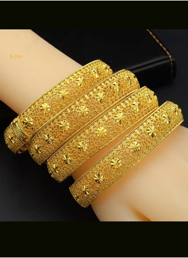 ماركة غير محددة سوار عروس مطلي بالذهب عيار 22 قيراط أساور زفاف مطلي بالذهب عيار 22 قيراط مجوهرات الزفاف 1 قطعة  - Image 2