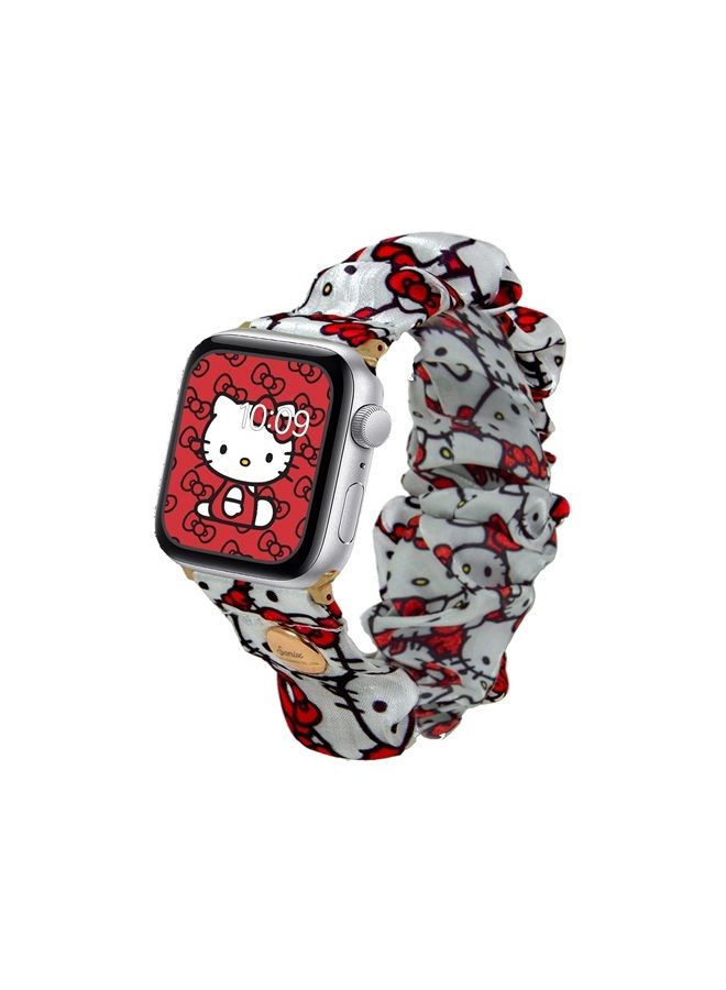 Sonix x Sanrio Scrunchie Watch Band Compatible with ﻿Apple 41mm / 40mm / 38 mm - Classic Hello Kitty (White) - Image 1