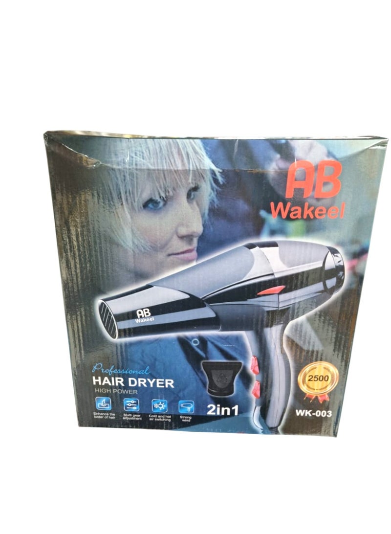 اي بي مجفف شعر 2 في 1، أداء احترافي للصالونات، تقنية تجفيف سريعة، 2500 واط - Image 1