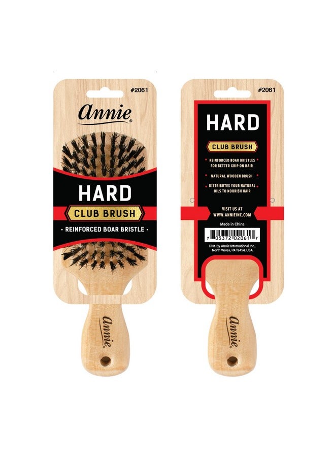 Annie - Annie | Club Brush | Boar & Nylon Hard Bristle Brush | Polished Wood Handle | Works Best on Thick Hair | 7 Inch - Image 1