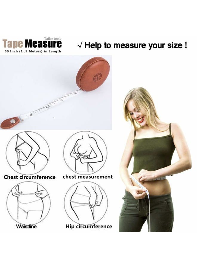 Z_جوده وثقه Sewing Tape Measure, Medical Body Cloth Tailor Craft Dieting Measuring Tape, 60 Inch/1.5M Dual Sided Retractable Ruler with Push Button Round - Image 5