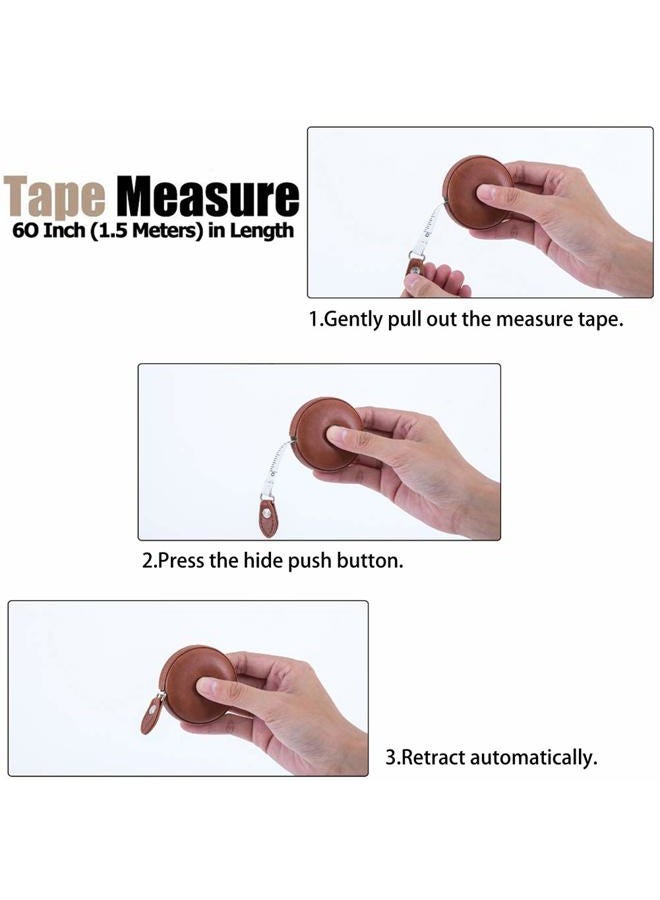 Z_جوده وثقه Sewing Tape Measure, Medical Body Cloth Tailor Craft Dieting Measuring Tape, 60 Inch/1.5M Dual Sided Retractable Ruler with Push Button Round - Image 4