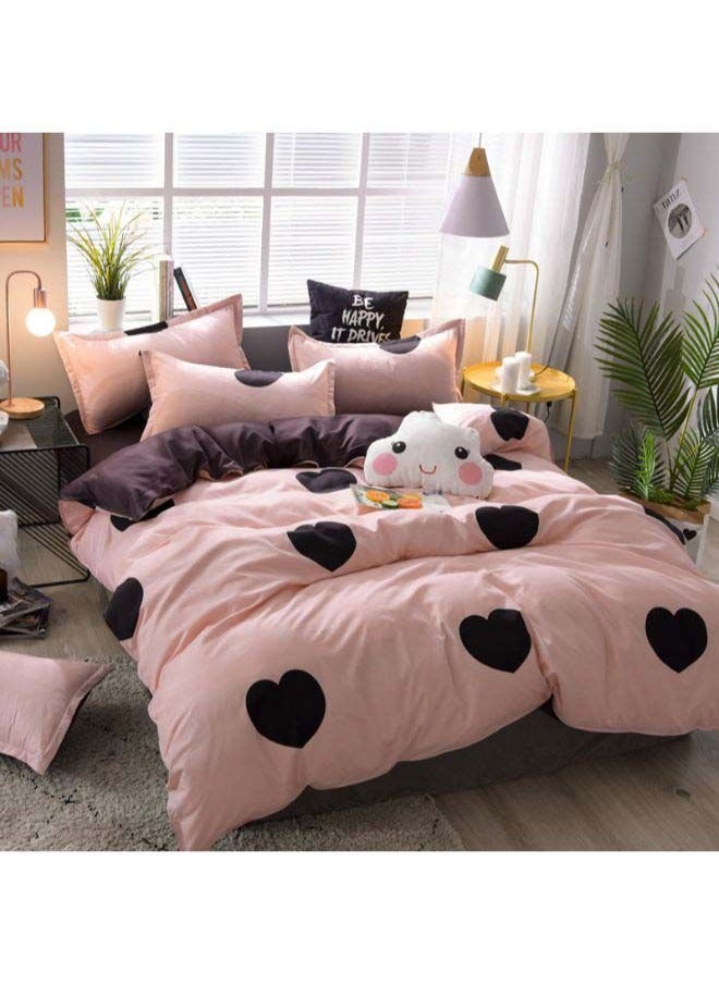 Y&D - 3-Piece Satisfying Bedding Set Polyester Peach/Brown/Black - Image 1