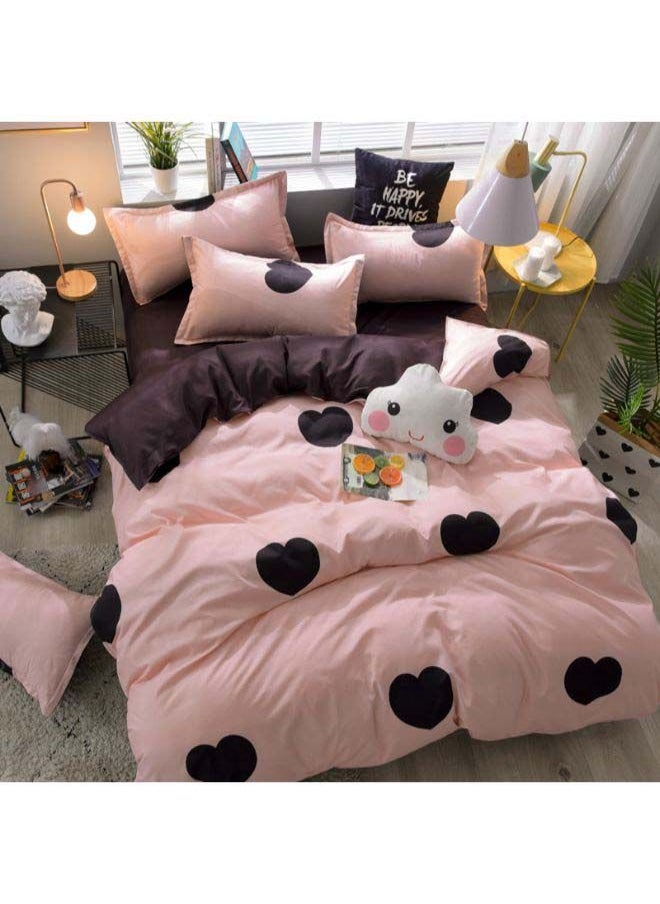 Y&D - 3-Piece Satisfying Bedding Set Polyester Peach/Brown/Black - Image 1