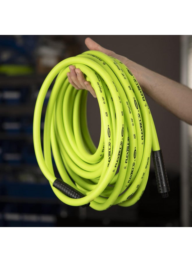 Flexzilla Air Hose, 3/8 in. x 35 ft., 1/4 in. MNPT Fittings, Heavy Duty, Lightweight, Hybrid, ZillaGreen - HFZ3835YW2 - Image 5