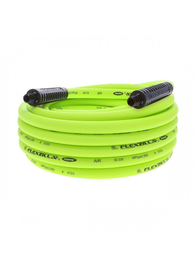 Flexzilla Air Hose, 3/8 in. x 35 ft., 1/4 in. MNPT Fittings, Heavy Duty, Lightweight, Hybrid, ZillaGreen - HFZ3835YW2 - Image 1