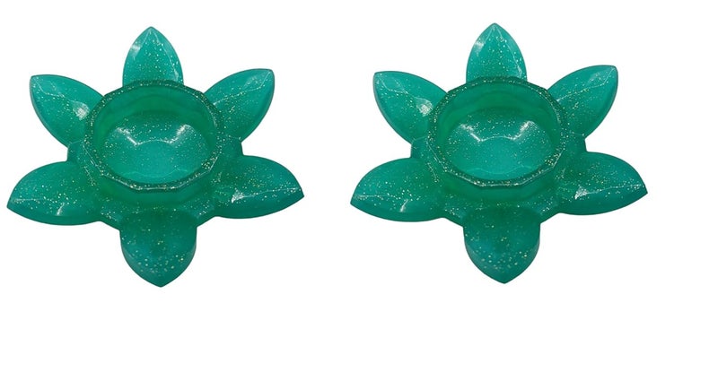 Gift Delight Candle Holder Handmade Lotus Shape Tea Light Candle Holder Set of 2 Pcs  - Image 1