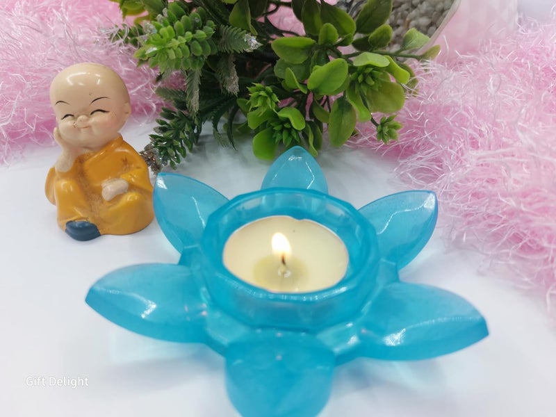 Gift Delight Candle Holder Handmade Lotus Shape Tea Light Candle Holder Set of 2 Pcs  - Image 2