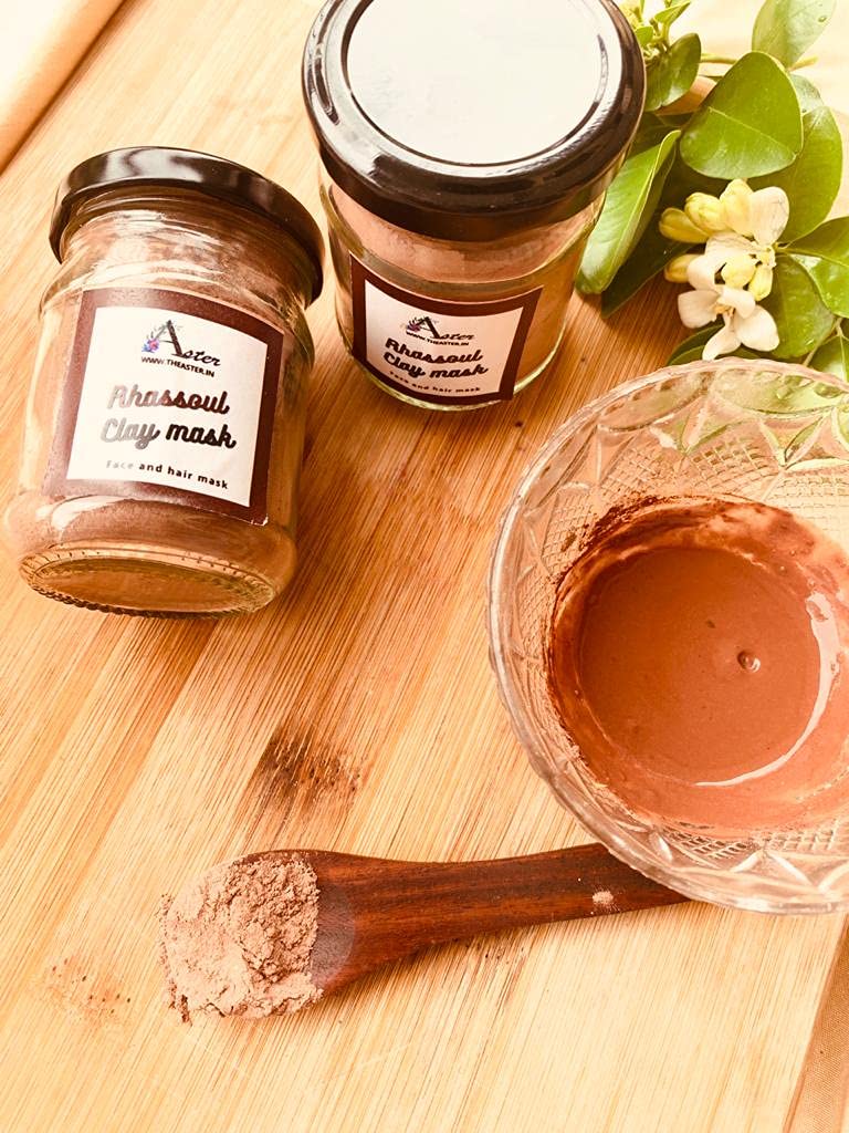 Aster Rhassoul clay mask Morrocan red clay face pack Skin and hair clay mask brightens removes blemishes detoxifies skin Natural ingredients Paraben and sulphate free 60 gms - Image 5