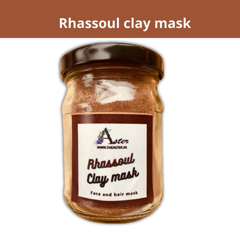 Aster Rhassoul clay mask Morrocan red clay face pack Skin and hair clay mask brightens removes blemishes detoxifies skin Natural ingredients Paraben and sulphate free 60 gms - Image 2