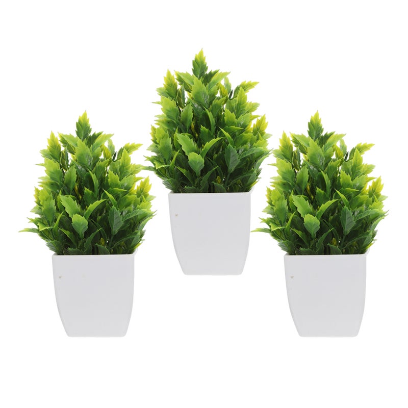 3pcs Artificial Bonsai Tree Fake Plants For Indoor Decor Small Faux Plants For Desk Realistic Green Ornament Artificial Decoration - Image 1