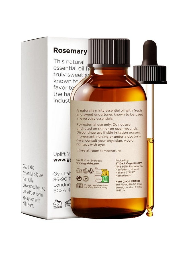 Gya Labs Rosemary Essential Oil for Hair - Huge 4 Fl Oz - 100% Pure Natural Rosemary Oil for Scalp, Diffuser, Skin, Aromatherapy & Candle Making Scent - Image 1