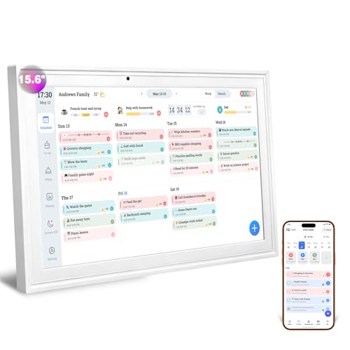 SUVQWJT UPGRADED 15.6" Digital Calendar, Smart Touchscreen Chore Chart & Planner with Mobile Interconnection, Multi-functional Electronic Calendar for Schedule, Meal Planner, Chore Chart, Photo Display - Image 1