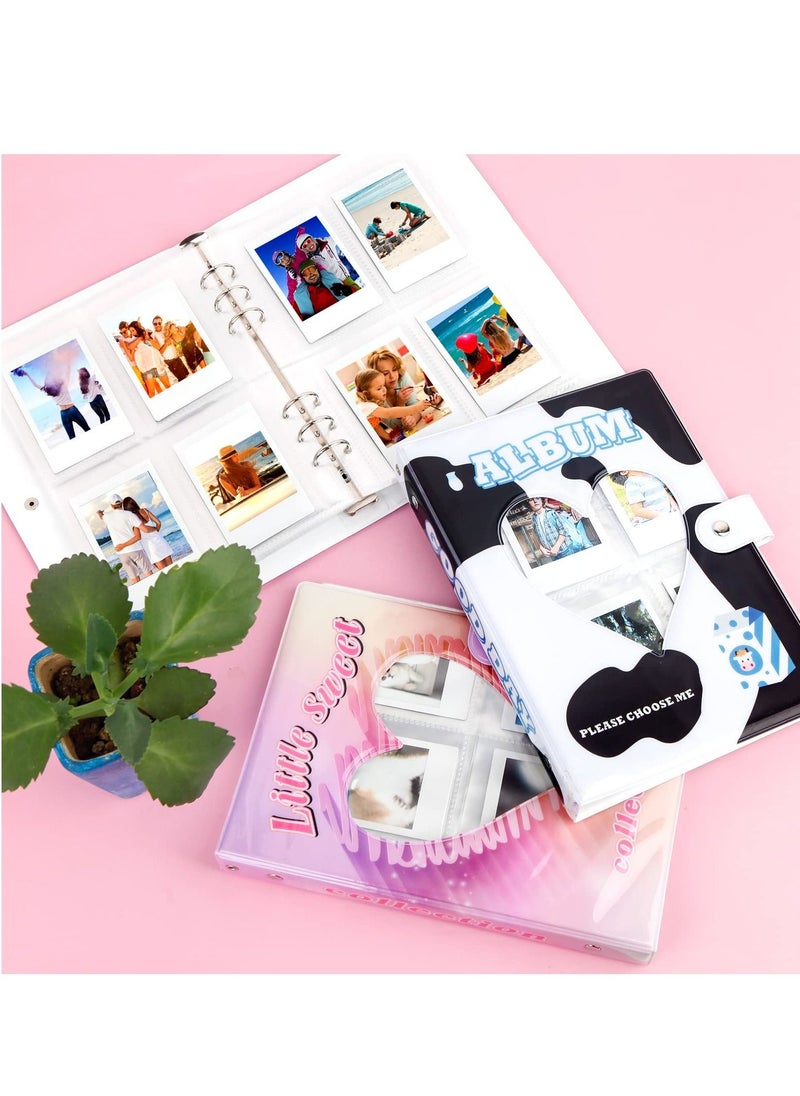 SYOSI 200 Pockets 3 Inch Mini Album for Fujifilm Instax Camera Loose Leaf Insert Album Love Daisy Hollow Photo Card Holder Book Business Card Holder Instax Mini Album Book (Purple)  - Image 5