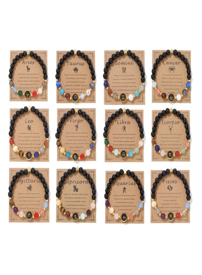Pingyongchang Chakra Zodiac Bracelets for Women Her Luck 12 Constellations Inspiration Healing Crystal Stone Beads Bracelet Birthday Zodiac Gifts Valentine's Day Horoscope Spiritual Bracelet for Men-Gemini - Image 2