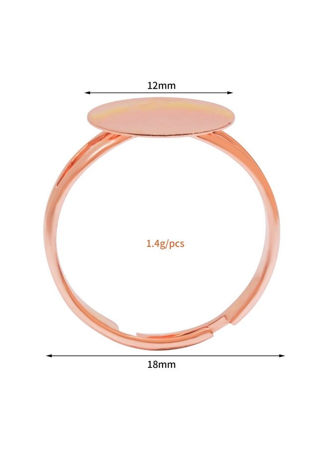 SUMERSHA - 50Pcs Blank Rings Adjustable Flat 12Mm Ring Base Rings Blank Jewelry Findings Components For Rings Making Diy Crafts, 5 Colors - Image 1